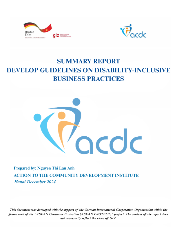 Summary Report Develop guidelines on disability-inclusive business practices