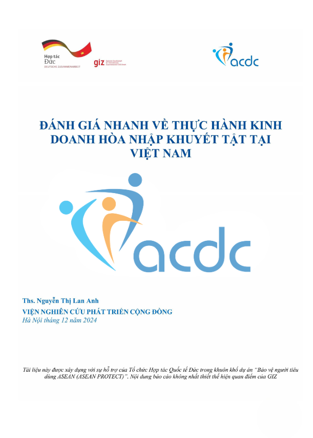 Đánh giá nhanh về thực hành kinh doanh hoà nhập khuyết tật tại Việt Nam