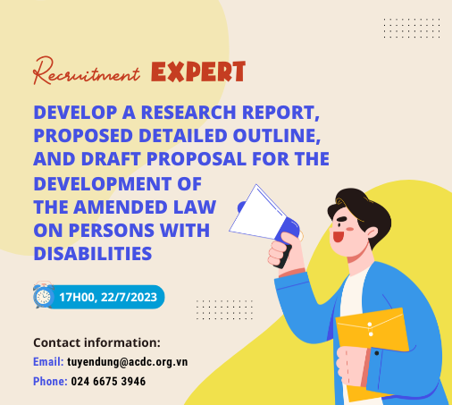 Recruitment of a Legal Expert to Develop a Research Report, Proposed Detailed Outline, and Draft Proposal for the Development of the Amended Law on Persons with Disabilities