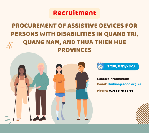 Procurement of Assistive Devices for Persons with Disabilities in Quang Tri, Quang Nam, and Thua Thien Hue Provinces