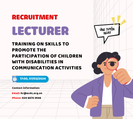 ACDC is Seeking Trainers for a Training on Skills to Promote the Participation of Children with Disabilities in Communication Activities