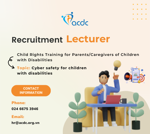 Recruiting Trainers to train on Children's Rights for parents/caregivers of children with disabilities on the topic of Cyber Safety for children with disabilities