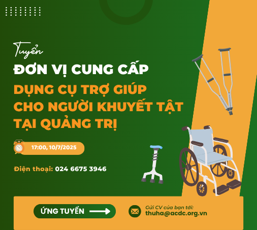 Tuyển đơn vị cung cấp dụng cụ trợ giúp cho người khuyết tật tại Quảng Trị
