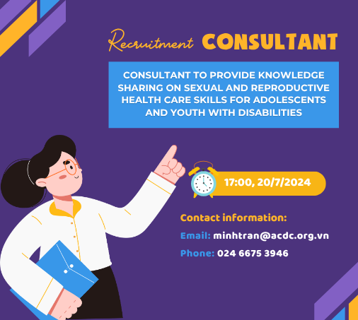 Recruitment of a Consultant to Provide Knowledge Sharing on Sexual and Reproductive Health Care Skills for Adolescents and Youth with Disabilities
