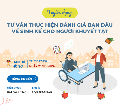 Tư vấn thực hiện đánh giá ban đầu về sinh kế cho người khuyết tật