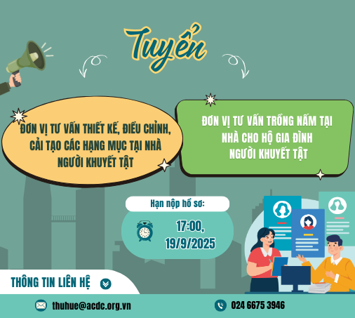 Tuyển đơn vị tư vấn thiết kế, điều chỉnh, cải tạo các hạng mục tại nhà 10 hộ gia đình người khuyết tật được hỗ trợ sinh kế năm 2025